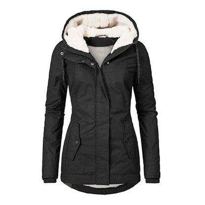Women's Hooded Fleece Jacket – Warm Casual Outdoor Jacket