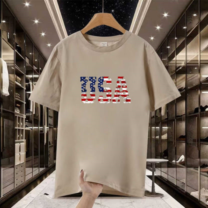 Unisex Letter-Print Loose Fit Short-Sleeve T-Shirt