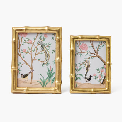 Gold Bamboo Photo Frames (Set of 2)