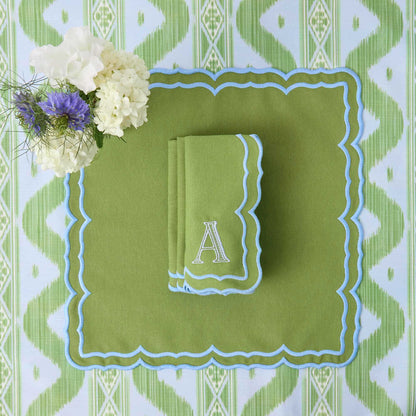 Green Fleur Napkins (Set of 4)