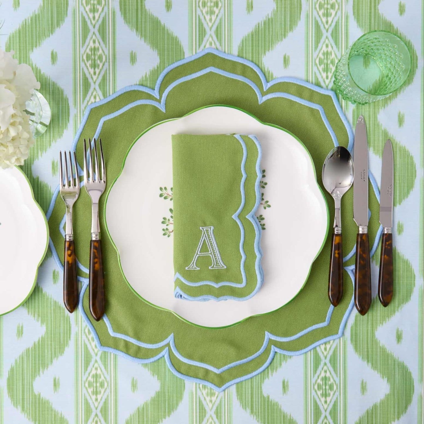 Green Fleur Napkins (Set of 4)