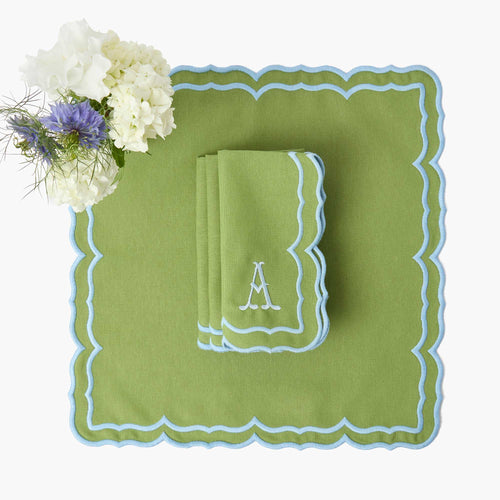Green Fleur Napkins (Set of 4)