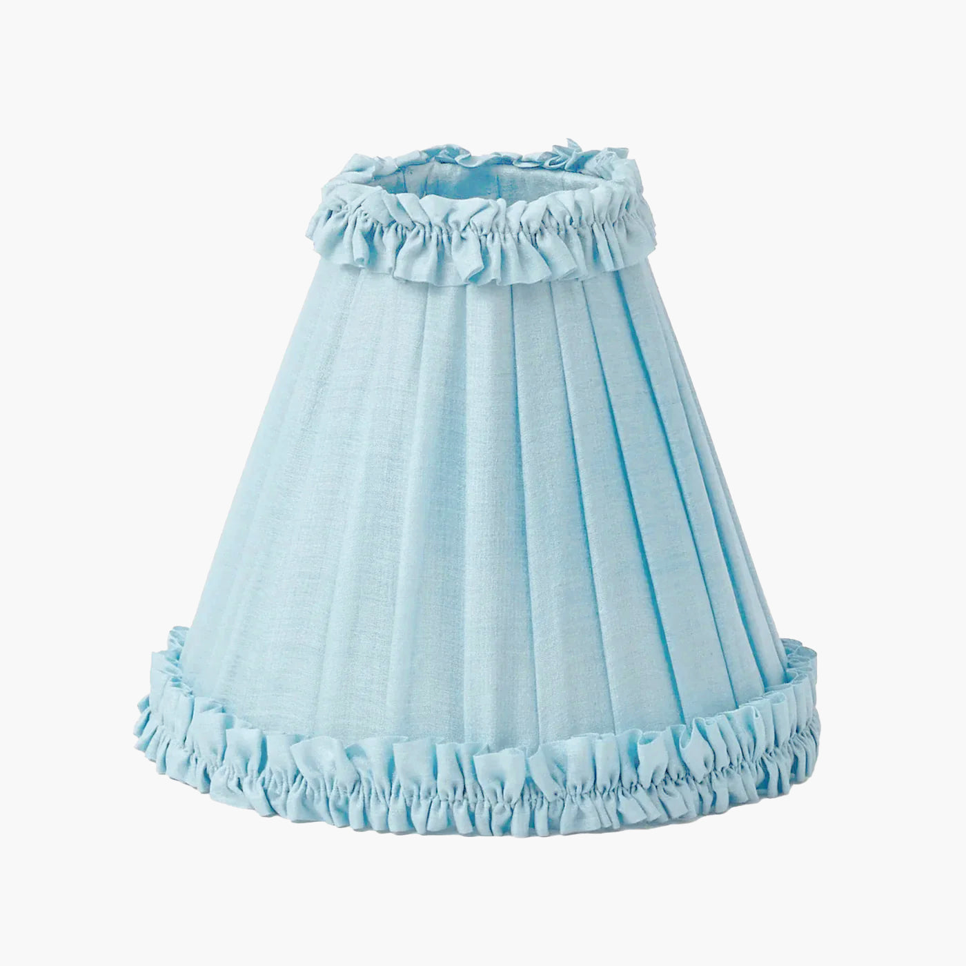 Pair of Blue Parrot Rechargeable Wall Lights with Soft Blue Frilled Silk Shades (18cm)