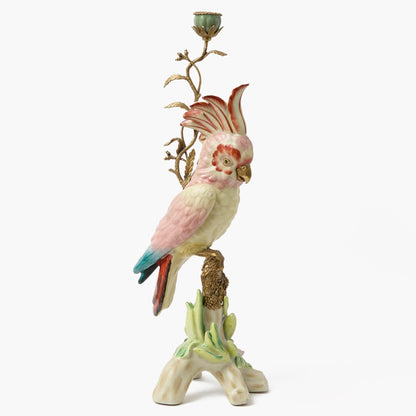Large Pink Cockatoo Candle Holder