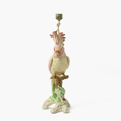 Large Pink Cockatoo Candle Holder