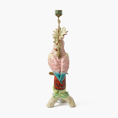 Large Pink Cockatoo Candle Holder