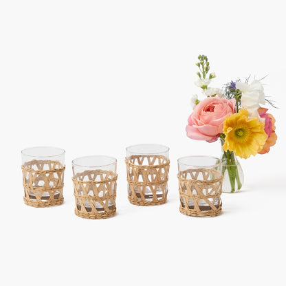 Raffia Water Glasses (Set of 4)