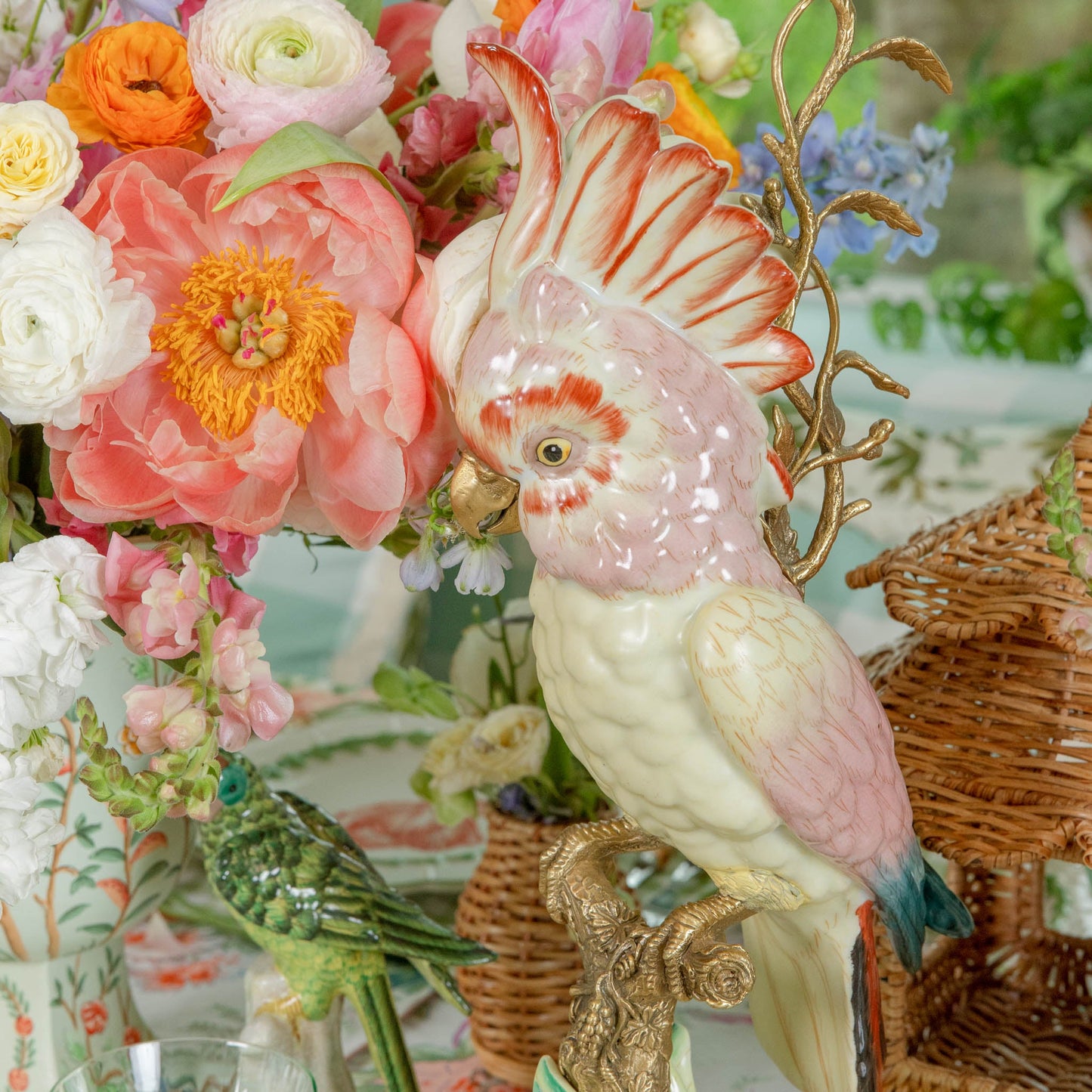 Large Pink Cockatoo Candle Holder