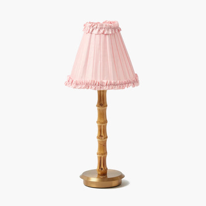 Pale Pink Frilled Silk Lampshade (18cm)