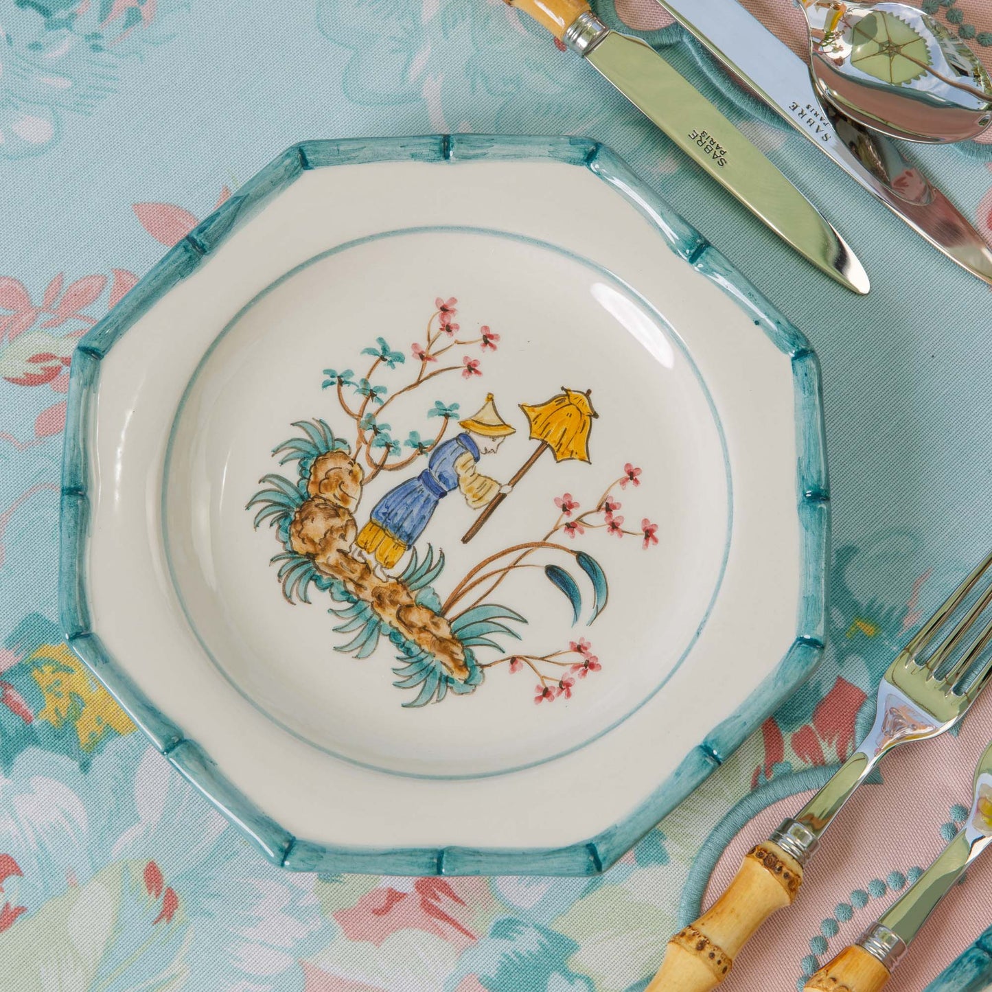 Patricia Blue Bamboo Starter Plates (Set of 4)