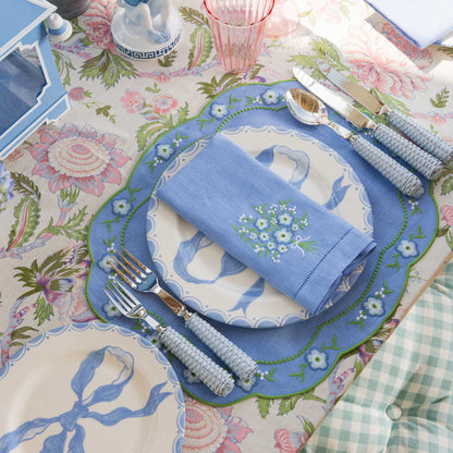 Marilyn Blue Bow Starter Plate