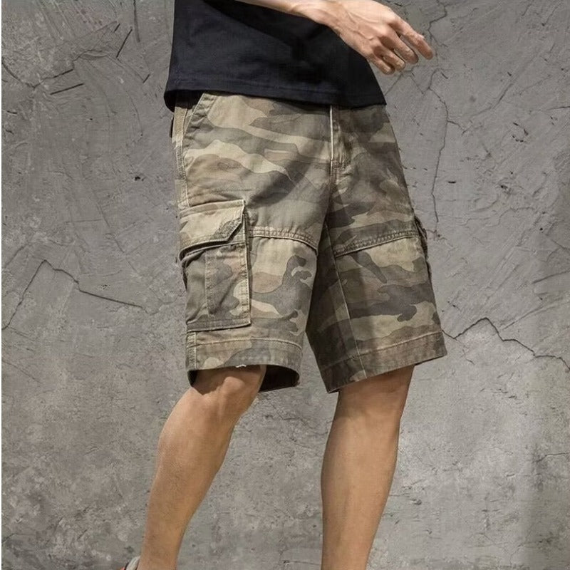Men's Camouflage Cotton Cargo Shorts – Casual Outdoor Shorts