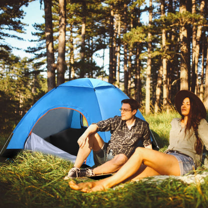 Pop-Up Camping Tent – 3-4 Person, Instant Setup with Mosquito Net & Carry Bag