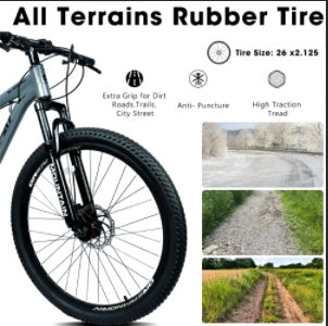 26" All-Terrain Mountain Bike | 21-Speed, Mechanical Disc Brakes & Front Suspension