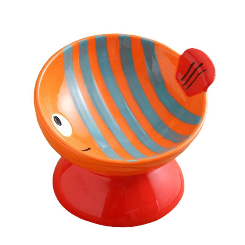 Cat Bowl Ceramic Protection Cervical Vertebra Against Overturning