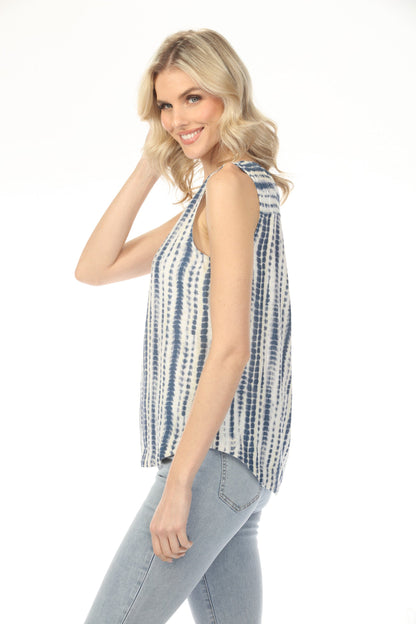 Charlie B Printed Sleeveless Top with Rounded Hem C4588-787A