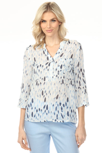 Charlie B Printed Roll-Up Sleeve Blouse C4188A-274C