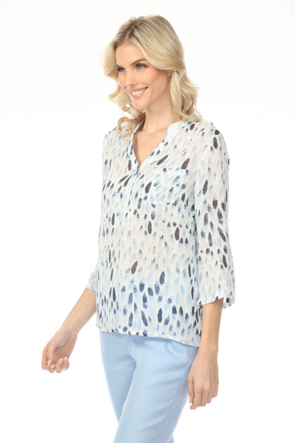 Charlie B Printed Roll-Up Sleeve Blouse C4188A-274C