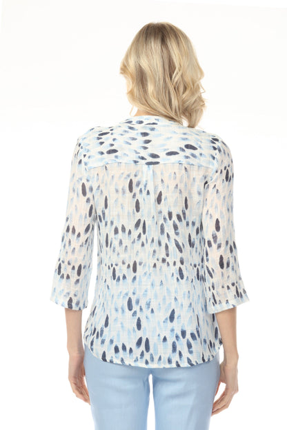 Charlie B Printed Roll-Up Sleeve Blouse C4188A-274C