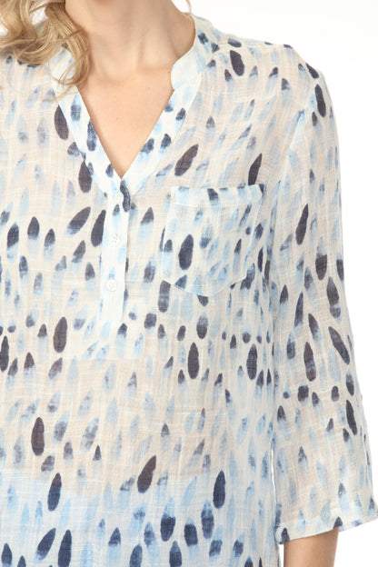 Charlie B Printed Roll-Up Sleeve Blouse C4188A-274C