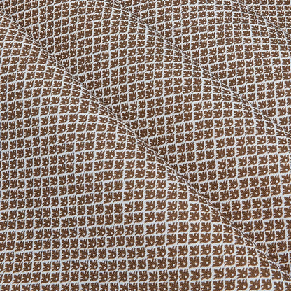 Chestnut Brown Lotus Flower Fabric