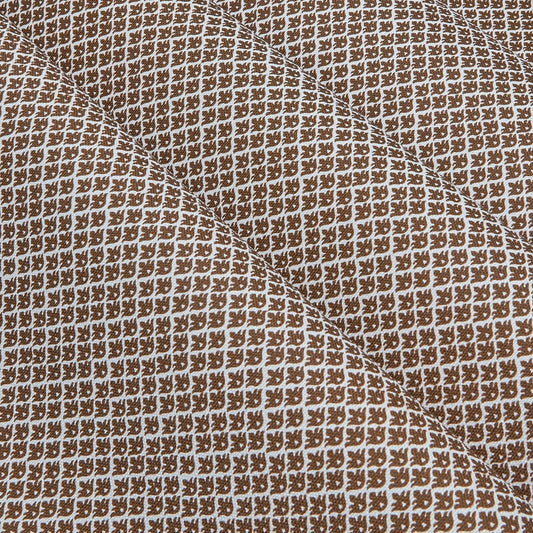 Chestnut Brown Lotus Flower Fabric