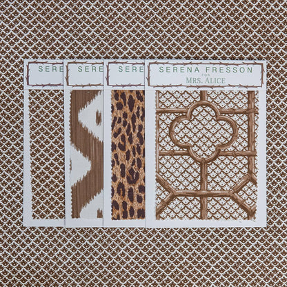 Chestnut Brown Lotus Flower Fabric