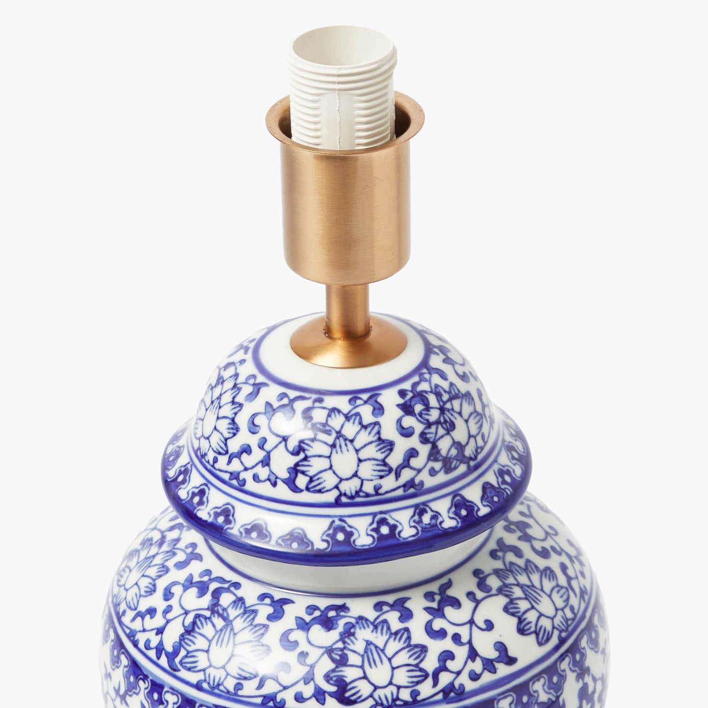Chinoiserie Rechargeable Lamp with Cobalt Ikat Shade (22cm)