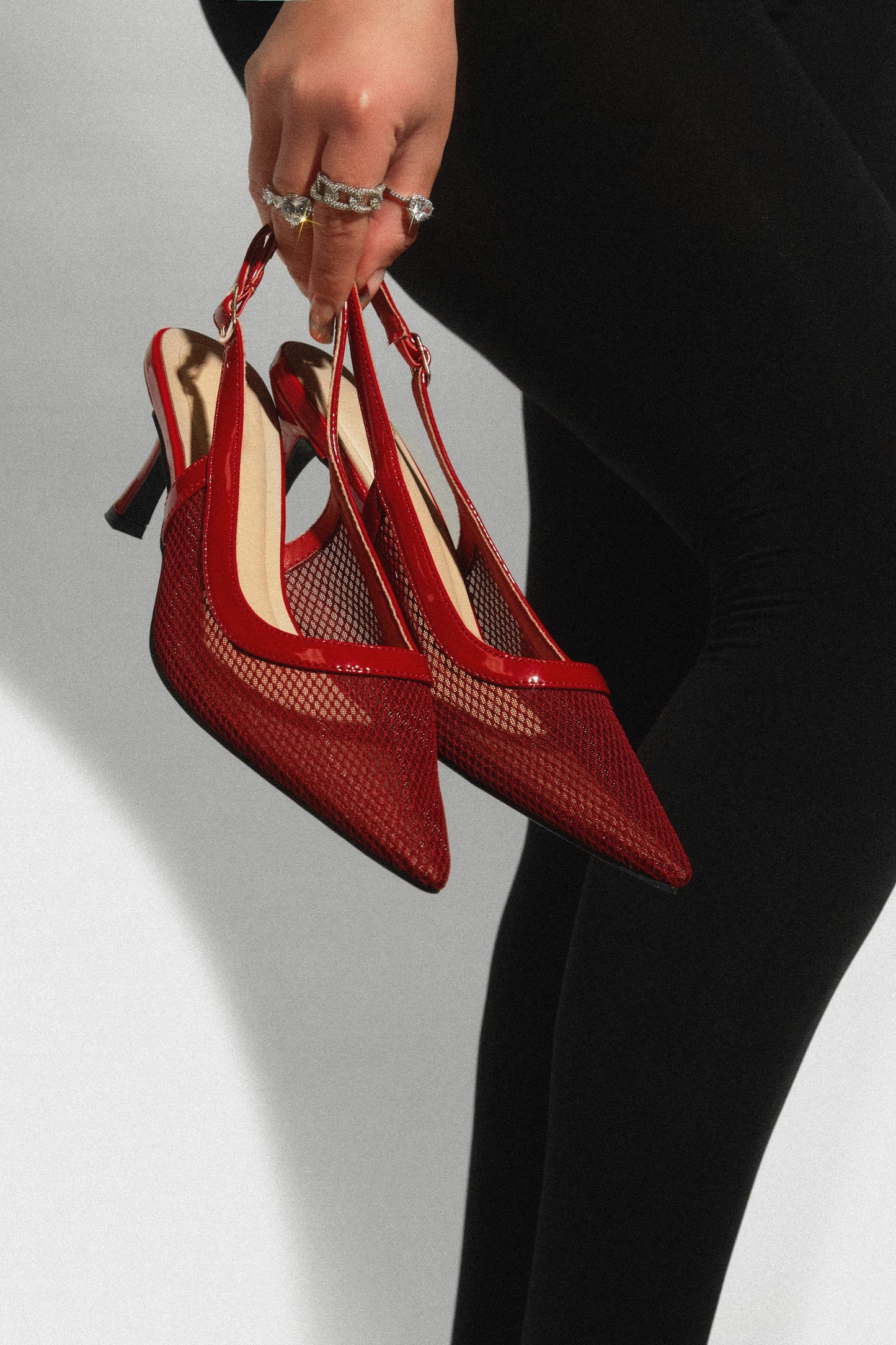 Chloey Slingback Mid Heel Pumps - Wine