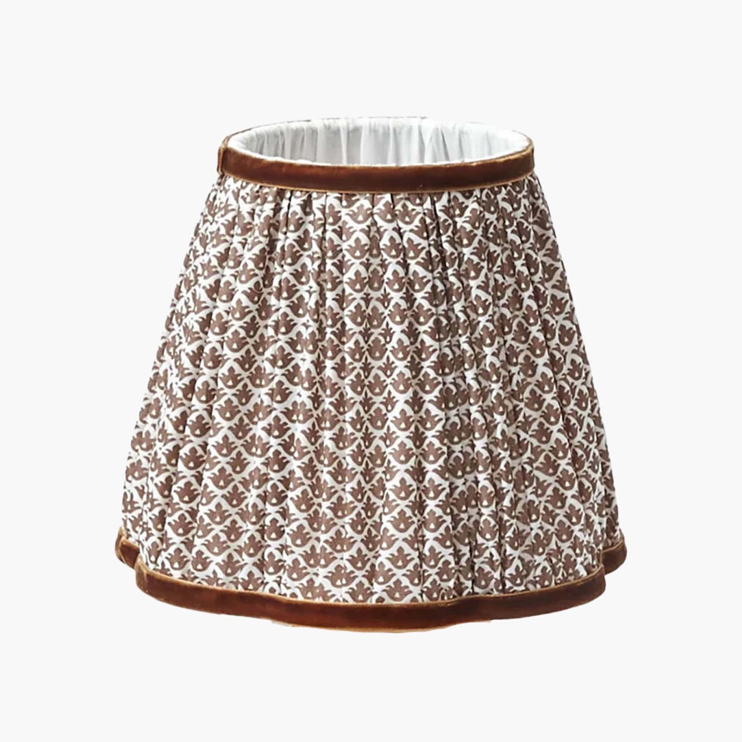 Burnt Bamboo Rechargeable Lamp with Chocolate & Olive Lotus Shade (18cm)
