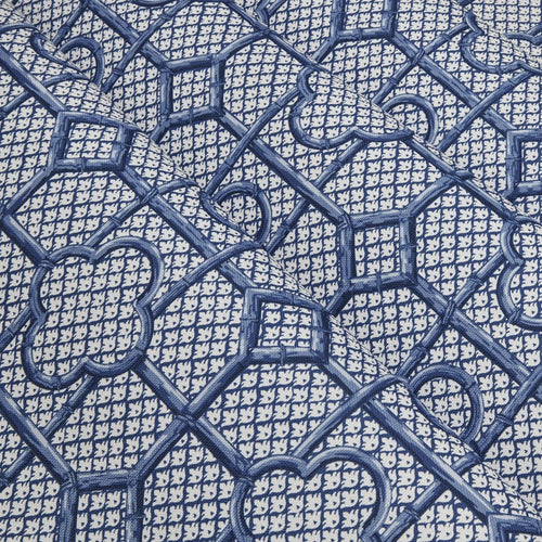 Cobalt Blue Bamboo Trellis Fabric