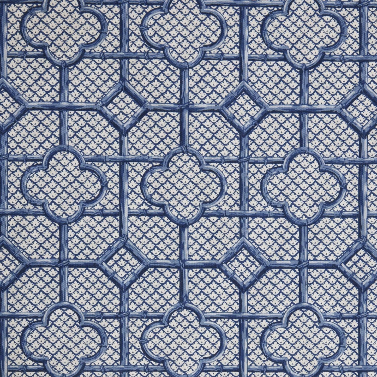 Cobalt Blue Bamboo Trellis Fabric