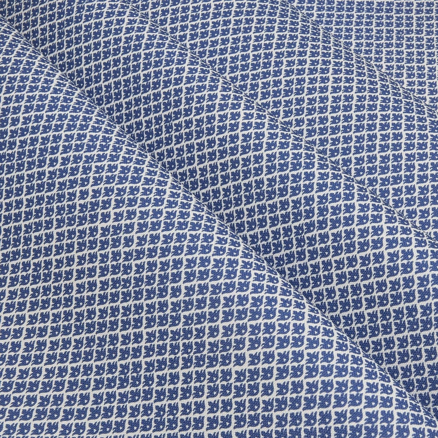 Cobalt Blue Lotus Flower Fabric