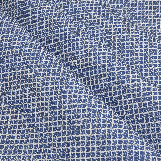 Cobalt Blue Lotus Flower Fabric
