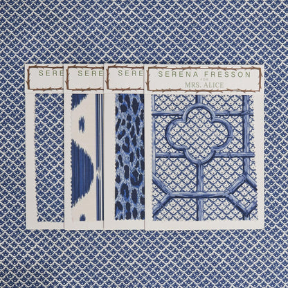 Cobalt Blue Lotus Flower Fabric