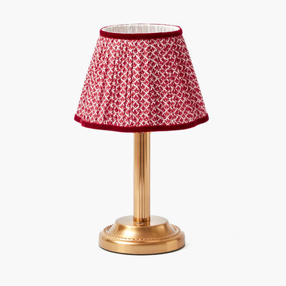 Corinthian Rechargeable Lamp with Red Lotus Shade (22cm)