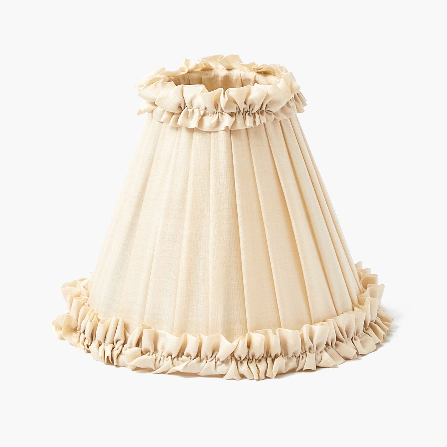 Corinthian Rechargeable Lamp with Cream Frilled Silk Shade (18cm)