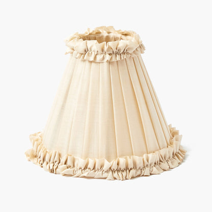 Corinthian Rechargeable Lamp with Cream Frilled Silk Shade (18cm)