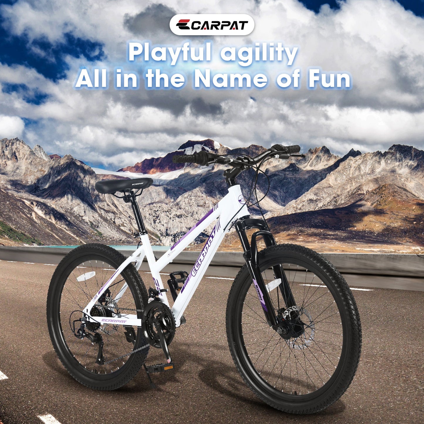 26" Girls & Women's Mountain Bike | Shimano 21-Speed, Dual Disc Brakes & 100mm Suspension