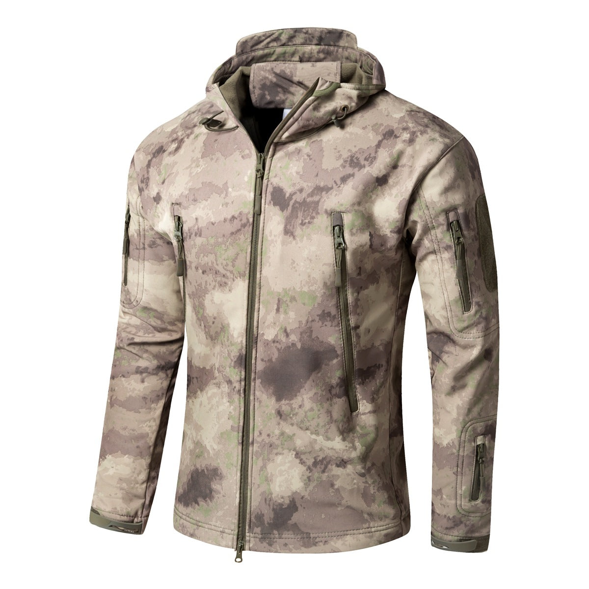 Men's Softshell Fleece Camouflage Jacket – Warm Winter Outdoor Jacket