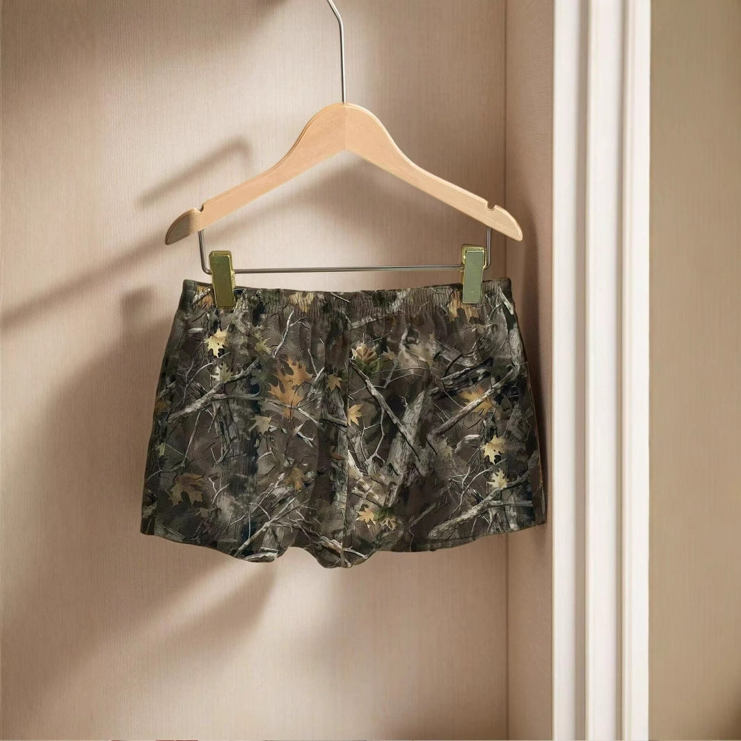 Women's Loose Camo Print Drawstring Shorts – Casual Outdoor Shorts