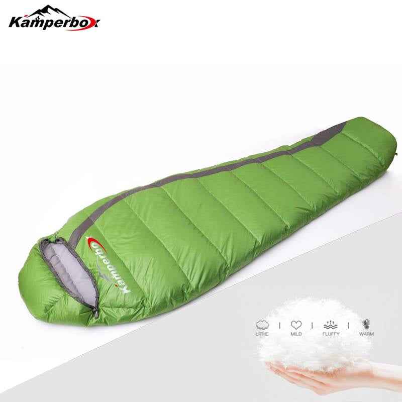 Ultra-Light Duck Down Mummy Sleeping Bag – 4-Season, Rated to 25°F