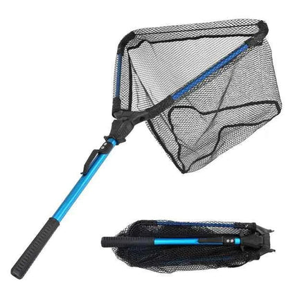 Foldable Fishing Landing Net – Aluminum Alloy Rod, EVA Handle, Nano Coating Nylon Mesh