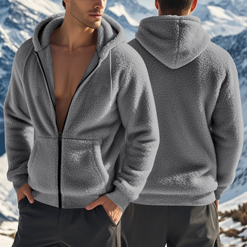 Men's Double-Sided Fleece Zip Jacket – Thickened, Loose Fit, 4 Colors, S–XXXL