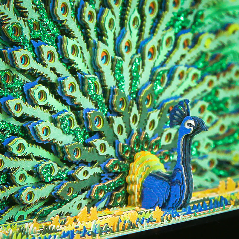 Auspicious Peacock 2026 Calendar 3D Memo Holder
