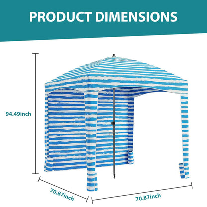 Beach Cottage - 6 Feet By 6 Feet, With Detachable Side Walls, A Simple Beach Sunshade Tent, Equipped With Storage Bags, Portable, UPF 50-- Standard