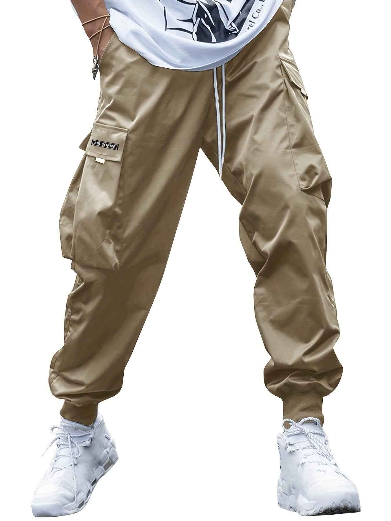 Men's Multi-Pocket Cargo Pants – Loose Fit, Drawstring, 7 Colors, S–3XL