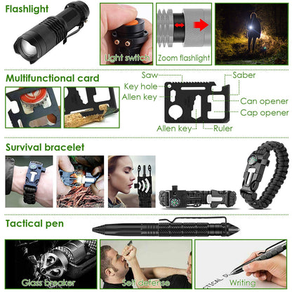 47-Piece Emergency Survival Kit with Tactical Pouch – Hiking, Camping & First Aid