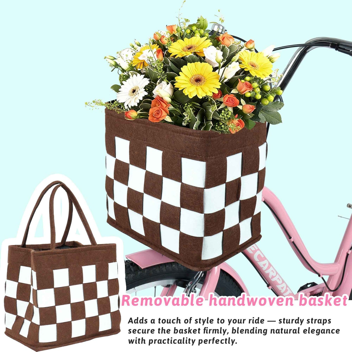 26" City Commuter Bike | 7-Speed, Detachable Basket, Built-In Lock & Rear Rack