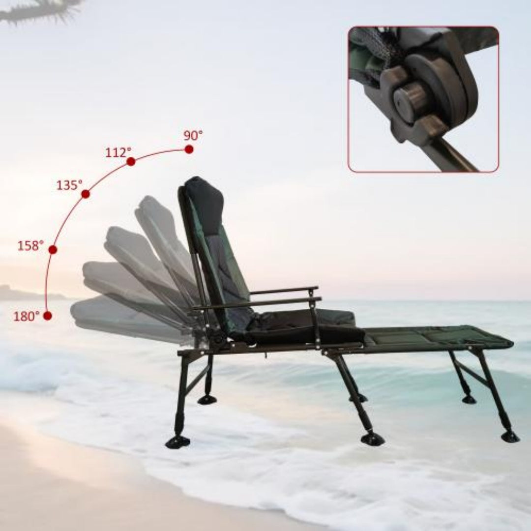 Camping Lounge Chair with Removable Footrest – Reclining Outdoor Chair